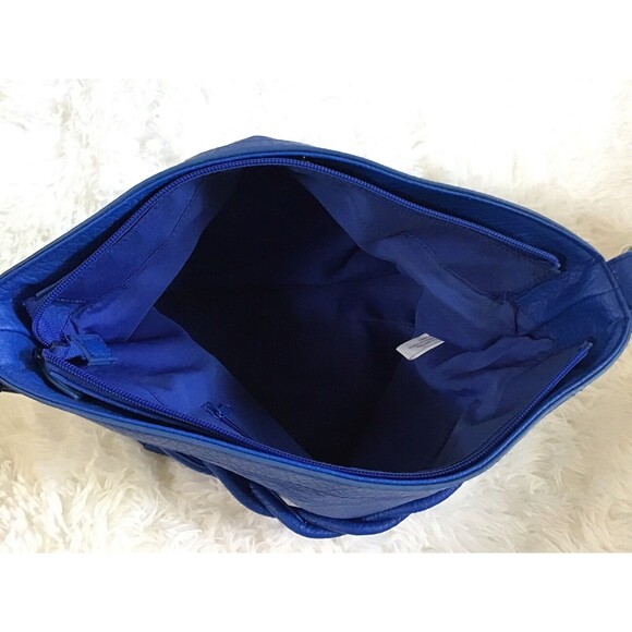 Rossetti Blue Handbag Shoulder Bag Satchel Purse Pocketbook Silver Buckles - Picture 11 of 13